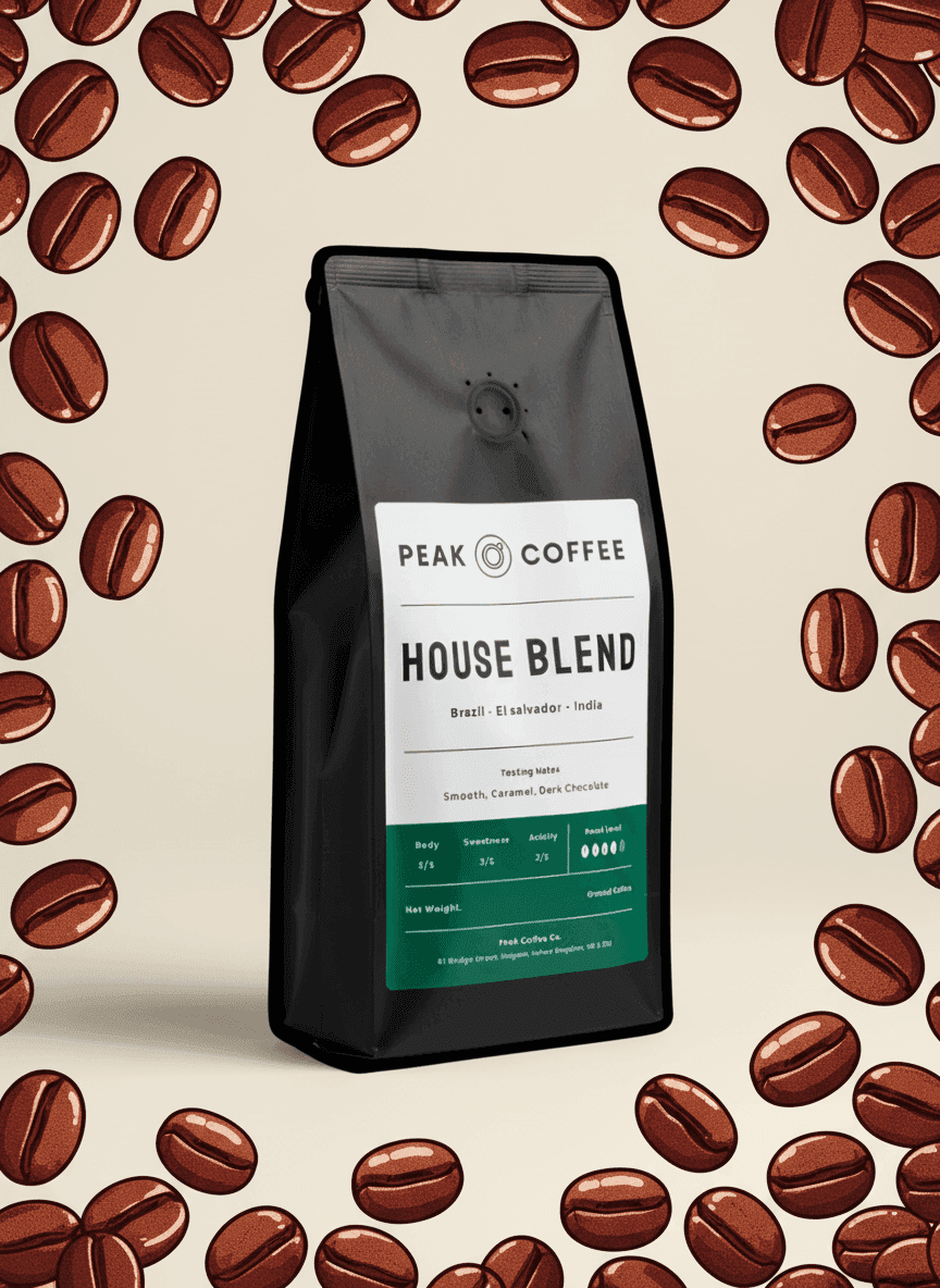 House Espresso - Medium-Dark Roast roast specialty coffee beans from Brazil - Fresh roasted UK with notes of Dark Chocolate